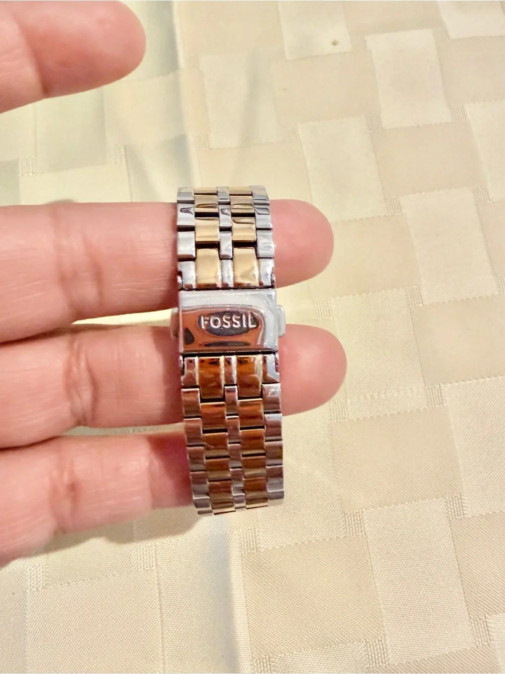 Fossil Two-Tone Silver and Gold Roman Dial Watch